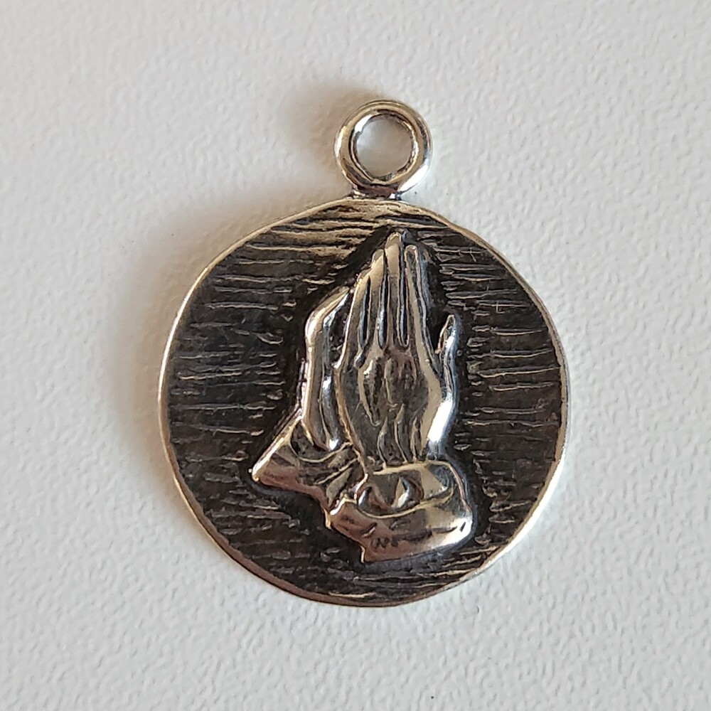 925 Sterling Silver Praying Hands God Prayer Charm